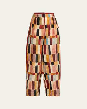 Alemais Marjorelle Silk Wide-Leg Pants