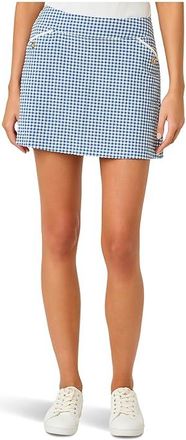 Lilly Pulitzer Thera Skort UPF 50+ Womens Skirt Starlight Navy Mini Performance Gingham : 12, Nylon/Polyester/Spandex