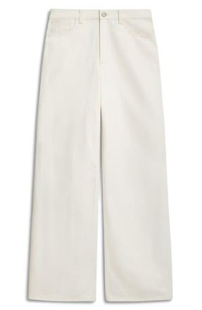 Theory High Waist Wide Leg Jeans in Ecru - E0V at Nordstrom, Size 26