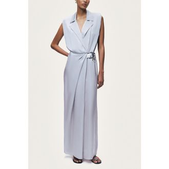 Nocturne Embellished Belt-Detail Maxi Dress in Grey at Nordstrom, Size X-Small Eu