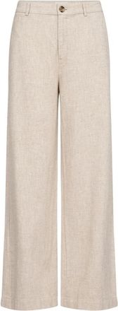 Part Two French Oak Melange Wide Leg Broeken - Dames - Wijde Broeken - Beige - XL - Katoen - Broeken