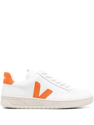 Veja logo-patch lace-up sneakers - White