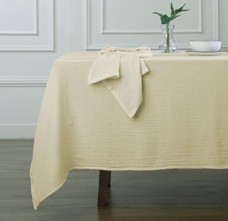 Febronie Mantel algodón arena 150x350