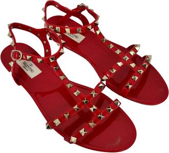 Valentino Womens Rubber Rockstud Flat Sandal (Authentic Pre-Loved)