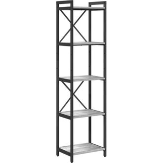 vidaXL Bookcase Grey sonoma 40 x 30 x 153 cm Engineered wood Vidaxl