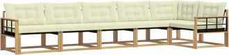 vidaXL Conjunto De Sof&aacute;s De Exterior 6 Uds. Blanco Y Crema Vidaxl
