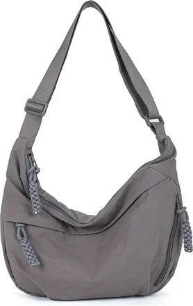 Generic Trendy Womens Soft Cloth Shoulder Bag Solid Color Student Casual Style Big Handbags Crossbody Bags For Women Hobos(GRAY)