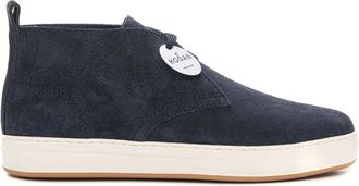 Hogan Schoenen, Heren, Blauw, 42 EU, Su&egrave;de, Su&egrave;de Enkellaarzen met Memory Foam