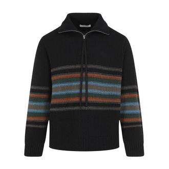 Craig Green Turtlenecks, male, Multicolor, Size: XL Black Tape Knit Polo Shirt