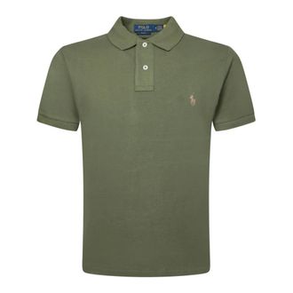 Polo Ralph Lauren Polo Shirts, male, Green, Size: XL Military Green Slim Fit Polo Shirt
