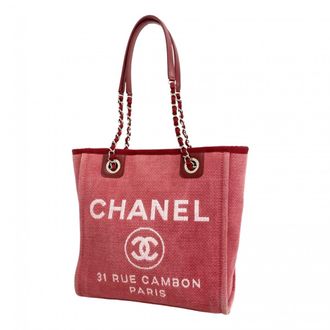 Chanel Pink Canvas Tote Bag (Pre-Owned)
