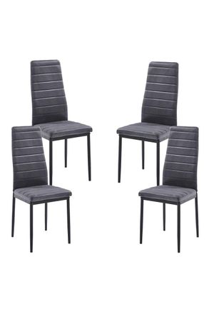 Regalos Miguel Regalos Miguel - Packs Sillas Comedor - Pack 4 Sillas Lauter Terciopelo - Gris Oscuro