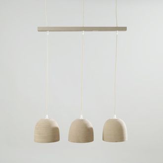 Maisons du monde L&aacute;mpara de techo con 3 pantallas de terracota