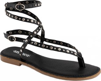 Andrea Womens Studded Sandal In Black