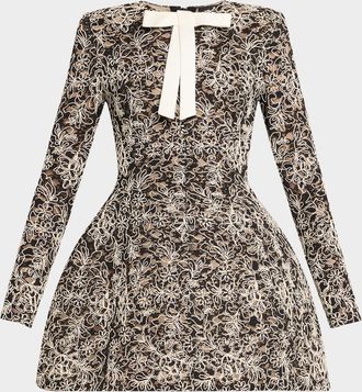 Bronx and Banco Courtney Floral Lace Fit-&-Flare Mini Dress