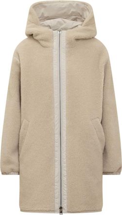 Woolrich Beige Solid Hood Jacket