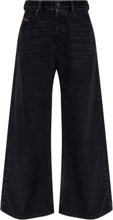 Diesel Wide-Leg Black Jeans With Five Pockets