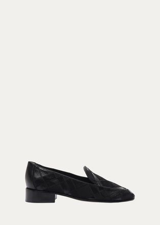 Alexandre Birman Annelise Patchwork Leather Loafers