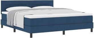 vidaXL Box Spring Bed with Mattress Blue 180 x 200 cm Fabric vidaXL