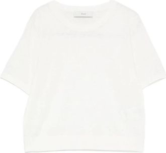 Dunst Linnen Ronde Hals Gebreid - Dames - T-shirts - Wit - L - Linnen - Tops