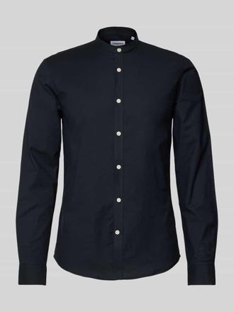 Lindbergh Lindbergh Slim Fit Freizeithemd mit Stehkragen in Black, Gr&ouml;&szlig;e XXL