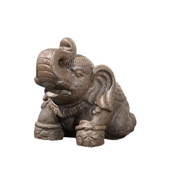 Wanda Collection Estatua elefante sentado 40 cm marr&oacute;n envejecido