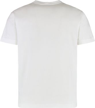 Stone Island Mens Crew-Neck Cotton T-Shirt White T-Shirts And Polos