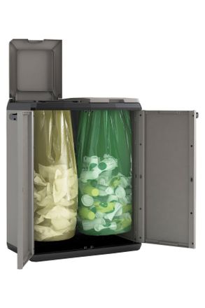 Keter Müllsackständer, Grau, Schwarz, Kunststoff, 68x85x39 cm, Haushalt & Kleinelektro, Reinigung, Mülleimer & Abfallsammler