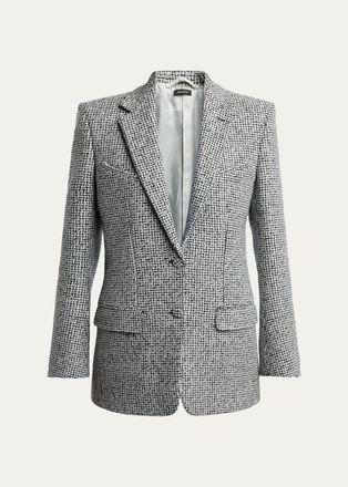 Tom Ford Sequined Broken Chevron Tweed Single-Breasted Western Jacket