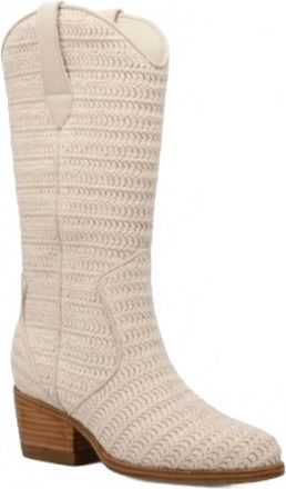 Mia Shoes Womens Jenah Woven Summer Boot In White