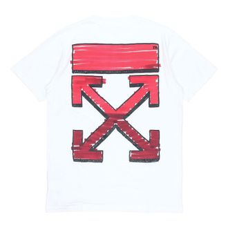 Off-white SS21 Back Arrow Logo Printing Round Neck Pullover Short Sleeve White OMAA027R21JER0030125