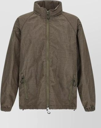 Comme Des Gar&ccedil;ons vichy pattern hooded windbreaker high collar