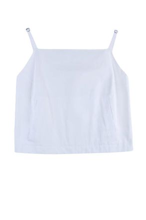 Sportmax Cropped Cotton Top with Zipper - White