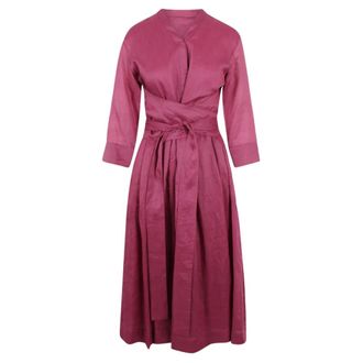 Max Mara Smmcamilla Jurk - Dames - Wikkelkleedje - Roze - M - Katoen - Kleedjes