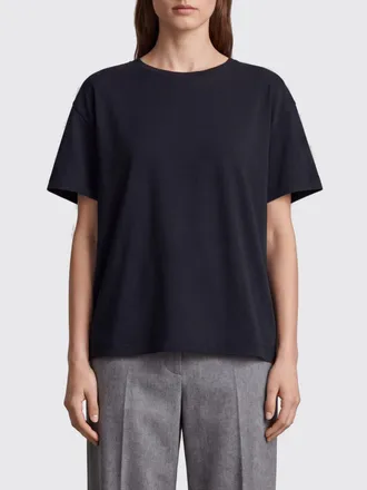 Toteme Crewneck Organic Cotton T-shirt with Dropped Shoulders