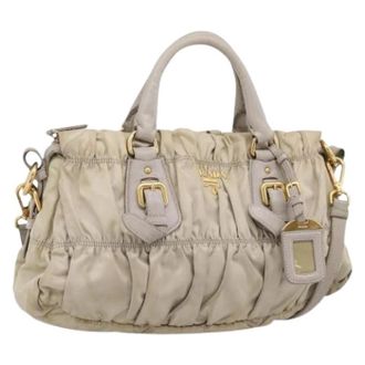 Prada Pre-owned Vintage Hand Bag - Dames - Vintage Handtas - Beige - ONE Size - Leer - Vintage