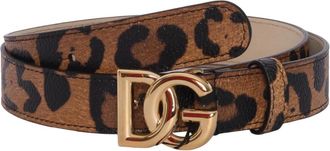 Dolce & Gabbana Cintura Logata - unisex - Riemen - Bruin - XL - Leer - Accessoires