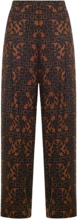 Pierre-Louis Mascia Beatex Wijde Broek - Dames - Wijde Broeken - Bruin - XS - Wol - Broeken