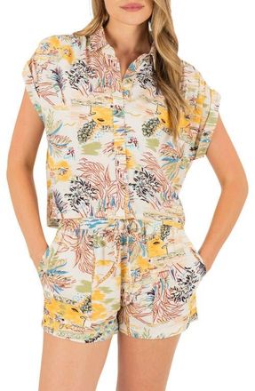 Hurley Safari Scenic Print Button-Up Shirt in Off White at Nordstrom, Size X-Large