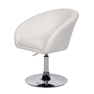 Hhg [nunca Usado] Silla De Comedor Hhg-247, Silla De Cocina Silla Giratoria Silla De Sal&oacute;n, Giratoria Regulable En Altura, Polipiel Blanca