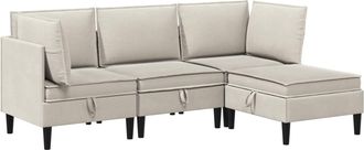 vidaXL Juego De Muebles De Sal&oacute;n 4 Uds. Avena Tela Vidaxl