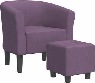 vidaXL Vidaxl - Sill&oacute;n Con Taburete Tela Morado