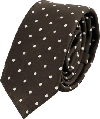 Tom Ford Satijnen Stropdas met Polka Dots - Heren - Stropdassen - Bruin - ONE Size - Satijn - Accessoires