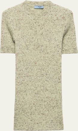 Prada Wool and Linen Short-Sleeve Sweater