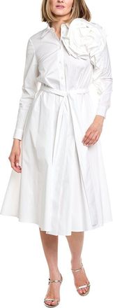 Carolina Herrera Flower Sleeve Midi Shirtdress