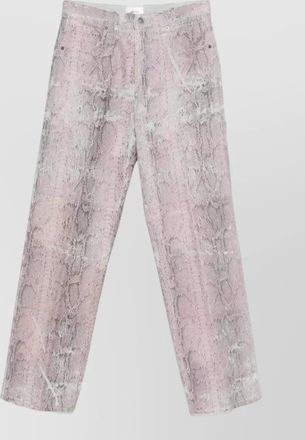 Haikure wide leg snake print denim trousers