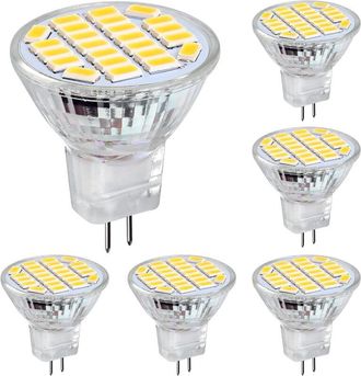 OEM Lampadine Led Mr11 Gu4 Da 3w, Luce Bianca Positiva 6500k, Non Dimmerabili, Lampadine Spot Led Gu4, Equivalenti A 25-35w Alogene, 350lm, Ac/dc 12v, Ang