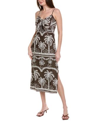 Adrianna Papell Bow Front Palm Tree Sundress