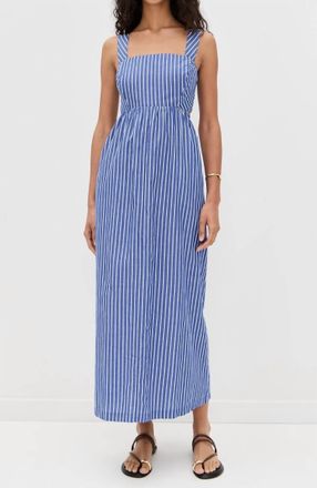 Stateside Poplin Stripe Dress In Blue