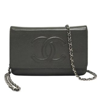 Chanel Pre-owned Mini Bags, female, Gray, Size: ONE SIZE Pre-owned Wallet On Chain